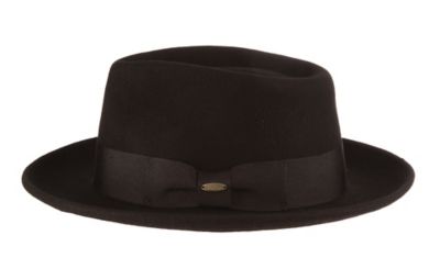 Image showing 3 th Scala Men's Diamond Crown Wool Felt Fedora Hat, Black