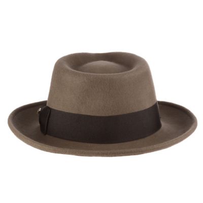 Image showing  Men's Diamond Crown Wool Felt Fedora Hat, Black