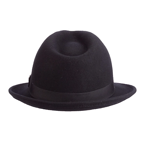 Scala Wool Felt Fedora Hat, Black