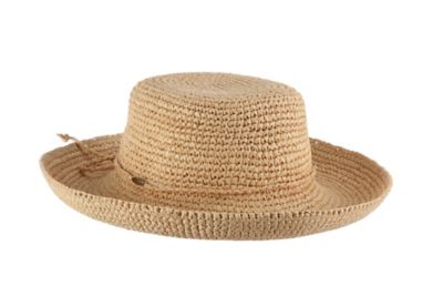 Scala Women's Crochet Raffia Hat, Petite