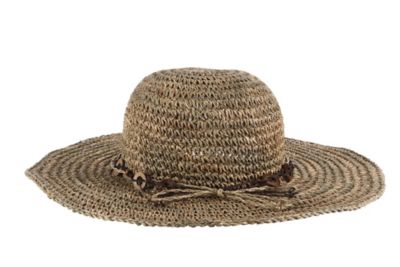 Image showing  Crochet Seagrass Sun Hat with Wood Trim