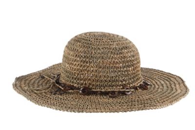 Image showing  Crochet Seagrass Sun Hat with Wood Trim