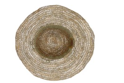 Image showing  Crochet Seagrass Sun Hat with Wood Trim