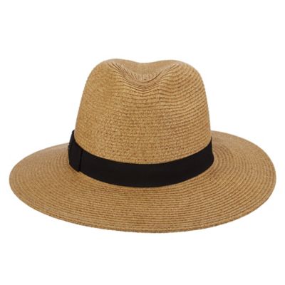 Scala Women's Paper Braid Fedora with Ribbon Bow