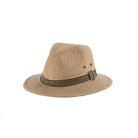 DPC Men's Hemp Safari with Leather Trim Hat