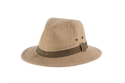 DPC Men's Hemp Safari with Leather Trim Hat