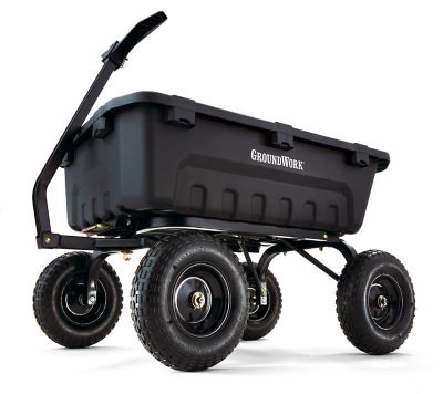GroundWork 8 cu. ft. 1,400 lb. Capacity Poly Dump Cart