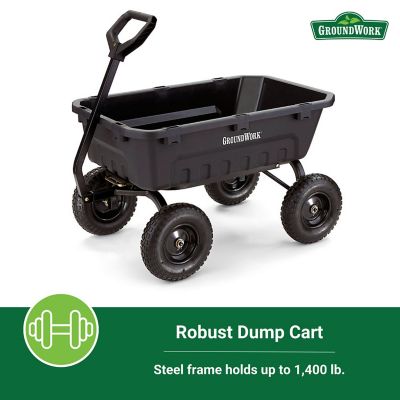 Image showing  8 cu. ft. 1,400 lb. Capacity Poly Dump Cart