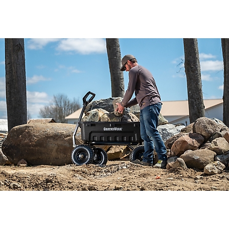 GroundWork 12 cu. ft. 1,400 lb. Capacity Heavy-Duty Steel Utility Cart at  Tractor Supply Co.