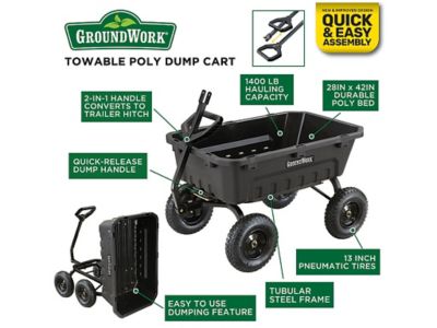 Image showing 8 th GroundWork 8 cu. ft. 1,400 lb. Capacity Poly Dump Cart