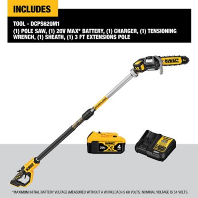 Image showing  XR 8 in. 20V MAX Cordless Pole Saw, Battery and Charger Included