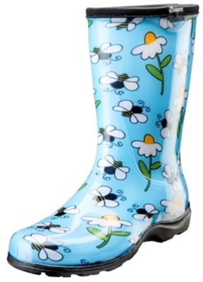 Sloggers Women's Bee Pattern Waterproof Garden and Rain Boots