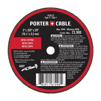 PORTER-CABLE PC8712 3 in. x 1/32 in. x 3/8 in. Reinforced Metal Cutting Wheel