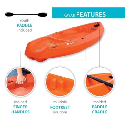 Image showing  6 ft. Wave Sit-on-Top Youth Kayak, Orange