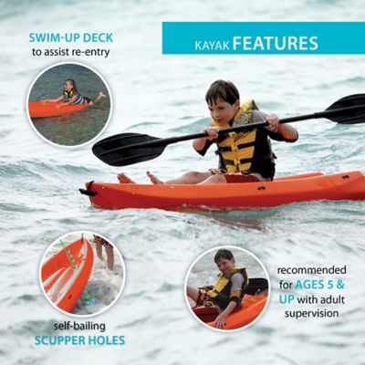Image showing  6 ft. Wave Sit-on-Top Youth Kayak, Orange