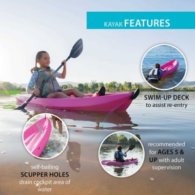 Image showing  6 ft. Wave Sit-on-Top Youth Kayak, Pink