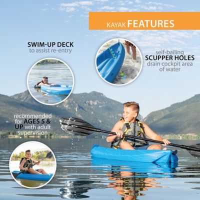 Image showing  6 ft. Wave Sit-on-Top Youth Kayak, Blue