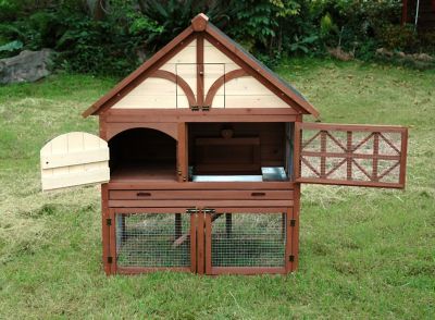 Image showing  2-Story Indoor/Outdoor Tudor Rabbit Hutch, 45 in. x 24 in. x 39 in.