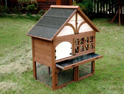 Image showing  2-Story Indoor/Outdoor Tudor Rabbit Hutch, 45 in. x 24 in. x 39 in.