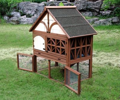 Image showing  2-Story Indoor/Outdoor Tudor Rabbit Hutch, 45 in. x 24 in. x 39 in.