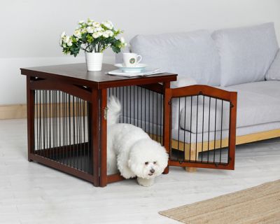 Image showing 6 th Zoovilla 2-in-1 Single-Door MDF Pet Crate and Gate