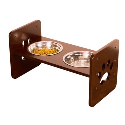 Zoovilla Adjustable Elevated Stainless Steel Pet Feeder, 4.1 Cups, 2-Bowls