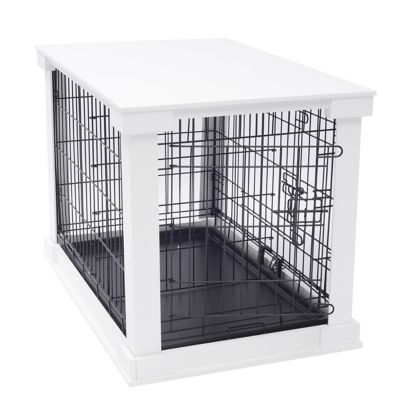 White dog hot sale crate cover