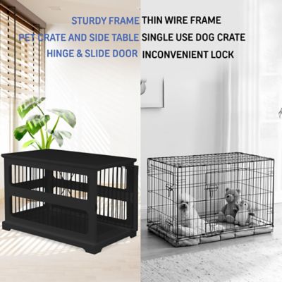 Image showing 5 th Zoovilla Slide Aside 1-Door MDF Pet Crate End Table