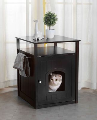 Zoovilla Cat Washroom Litter Box Cover, Black