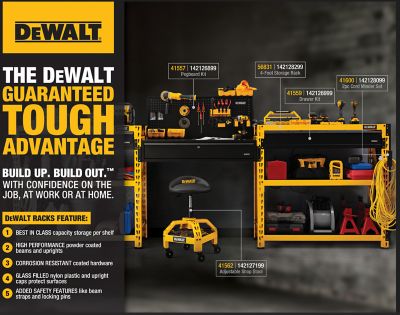 Image showing 8 th DEWALT 18 in. x 44 in. Pegboard Kit for Storage Racks, 2 pc., 41557