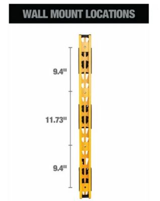 Image showing 7 th DEWALT 3 pc. Wall-Mounted Cantilever Rack