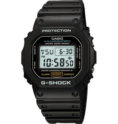 G SHOCK Men's Digital Watch, Black/Red, DW5600E-1V
