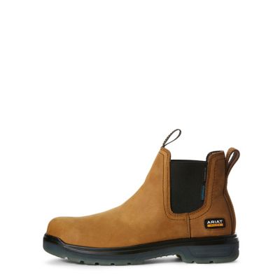 Image showing 3 th Ariat Men's Turbo Full-Grain Leather Carbon Toe Waterproof Chelsea Work Boots