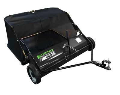 Yard Commander 42in. Tow Behind Lawn Sweeper, 17.79 cu. ft. Hopper Capacity, Four Durable 10 in. Nylon Brushes Adjustable Height