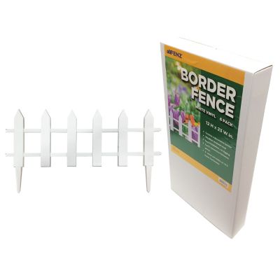 allFENZ 12 in. x 23 in. Vinyl Picket Garden Fence, 6-Pack