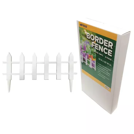 allFENZ 12" x 23" Vinyl Picket Garden Fence 6 Pack Garden Fencing