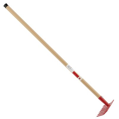 Barn Star 6.02 in. Metal Garden Bow Rake, Red