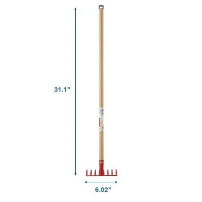 Image showing  6.02 in. Metal Red Garden Bow Rake