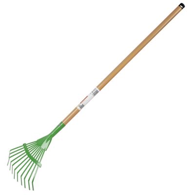 Barn Star 7.09 in. Metal Shrub Rake, Green