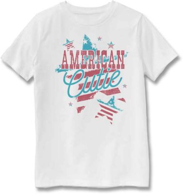 Goodie Two Sleeves Girls' Short-Sleeve American Cutie T-Shirt
