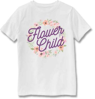 Farm Fed Clothing Girls' Short-Sleeve Flower Child T-Shirt