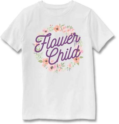 Goodie Two Sleeves Girls' Short-Sleeve Flower Child T-Shirt