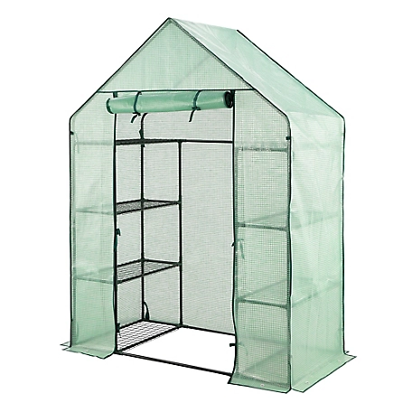 Barn Star 6.4 ft. L x 4.7 ft. W Green Dual-Sided Walk-In Greenhouse