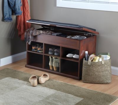 Image showing 2 th northbeam 6-Cubby Wooden Shoe Bench