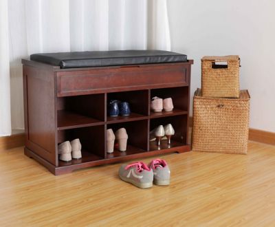 Image showing 4 th northbeam 6-Cubby Wooden Shoe Bench