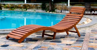 Image showing  Curved Folding Patio Chaise Lounger