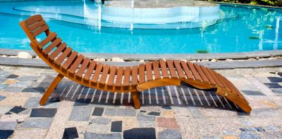 Image showing  Curved Folding Patio Chaise Lounger