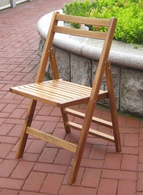 Image showing  4 pc. Acacia Folding Dining Chair Set