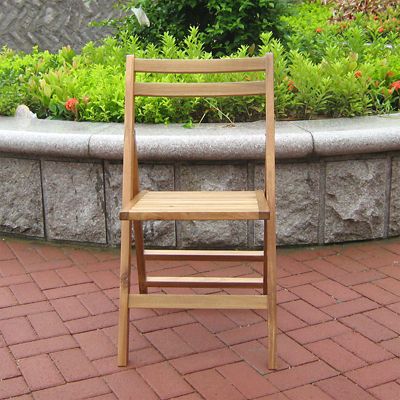 Image showing  4 pc. Acacia Folding Dining Chair Set