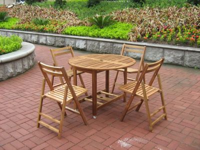 Image showing 4 th northbeam Acacia Folding Dining Table